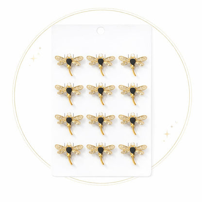 Set 12 brose Martisor pe carton prezentare, 17x10 cm, Cadou 1 Martie, Libelula delicata