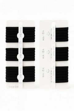 Set 12 carduri elastice par negre, 6 pe card, elastice moi si rezistente