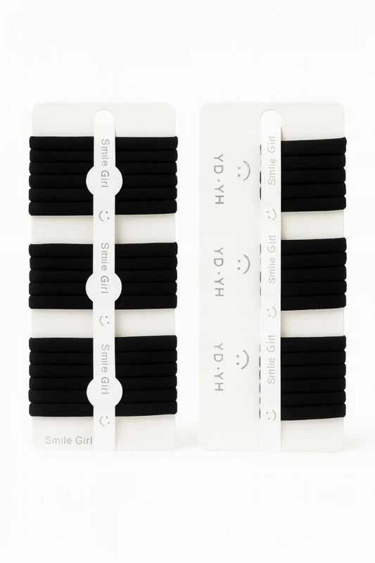 Set 12 carduri elastice par negre, 6 pe card, elastice moi si rezistente