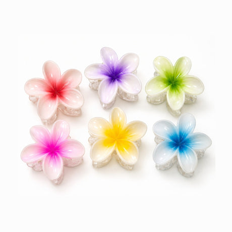 Set 12 Clame Florale Elegante pentru Par, Model Floare, 8 cm, Multicolor