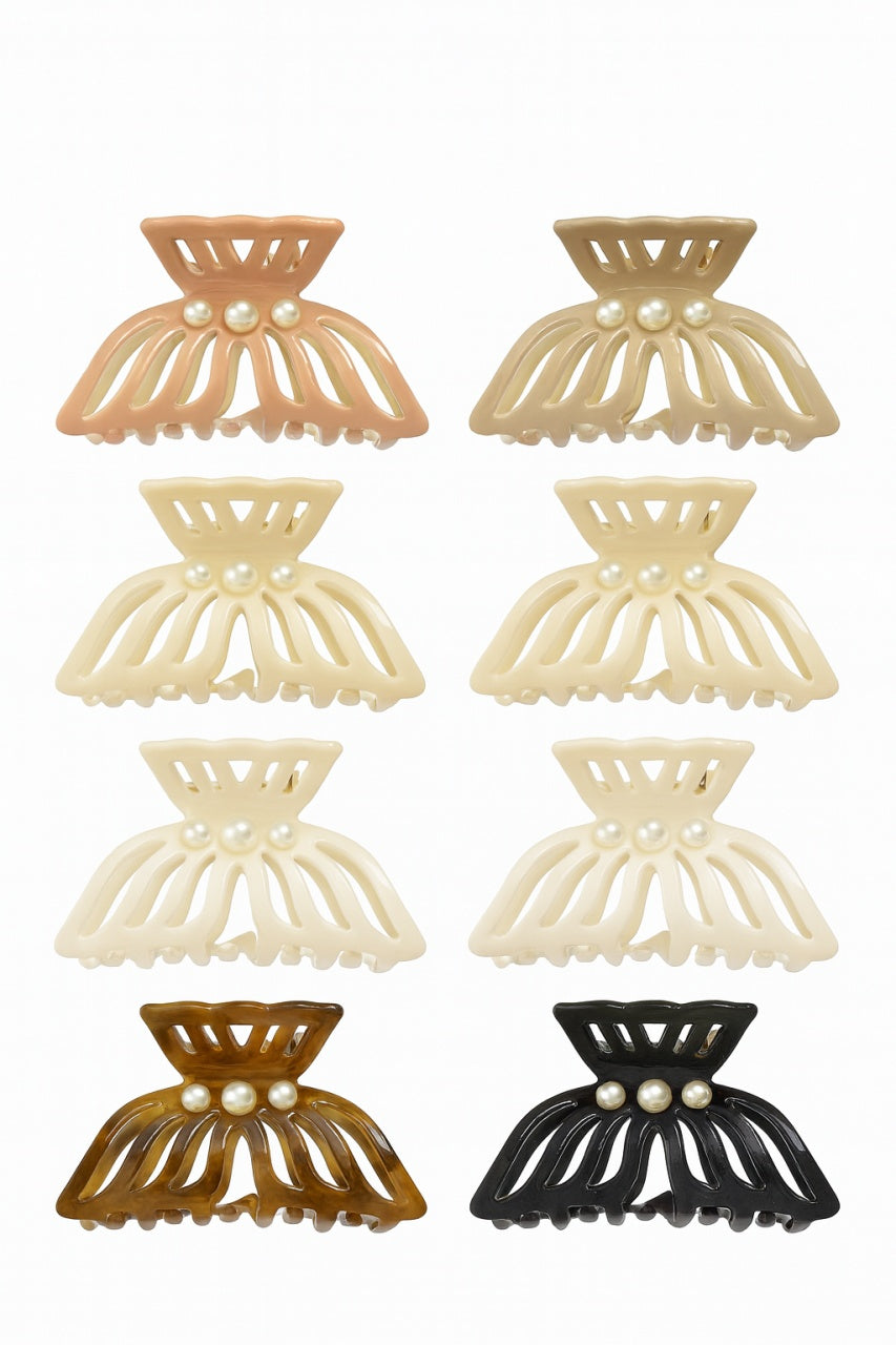 Set 12 clame par 10CM cu perle, model elegant fluture, prindere puternica