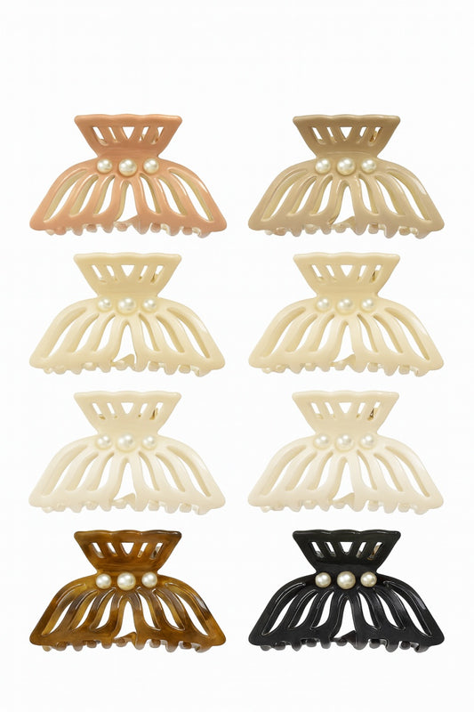 Set 12 clame par 10CM cu perle, model elegant fluture, prindere puternica