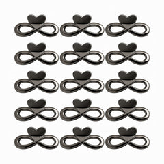 Set 12 clame par 13CM model inima infinity, prindere puternica, culoare negru lucios
