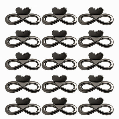 Set 12 clame par 13CM model inima infinity, prindere puternica, culoare negru lucios