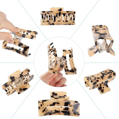 Set 12 Clame Par Acrilice Premium , Culori Diferite, Design Tortoise Marble