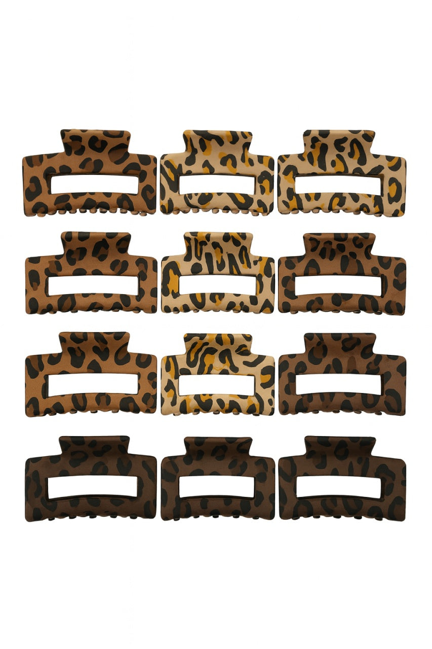 Set 12 Cleme Par 11cm Leopard , Accesorii Matte Animal Print Rezistente