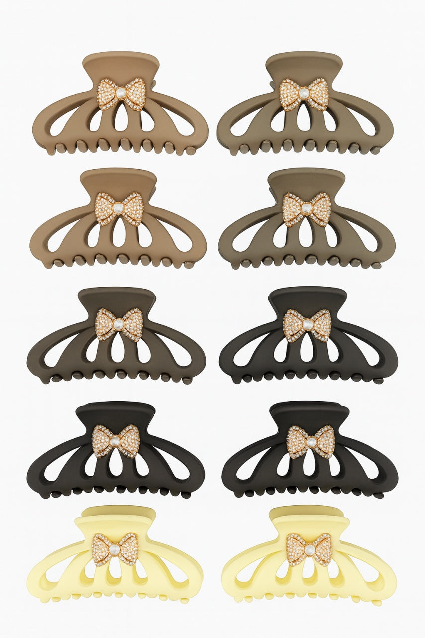 Set 12 Cleme Par 13cm cu Fundita Stralucitoare , Accesorii Elegante Matte