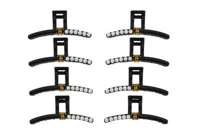 Set 12 Cleme Par 14cm cu Perle si Detalii Aurii , Accesorii Elegante Premium