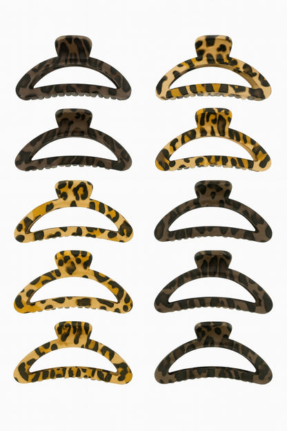 Set 12 Cleme Par 9cm Imprimeu Leopard , Accesorii Fashion Animal Print