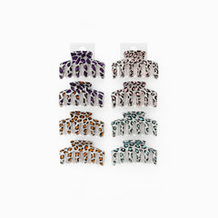 Set 12 Cleme Par Leopard 11cm , Accesorii Colorate si Rezistente pentru Coafuri