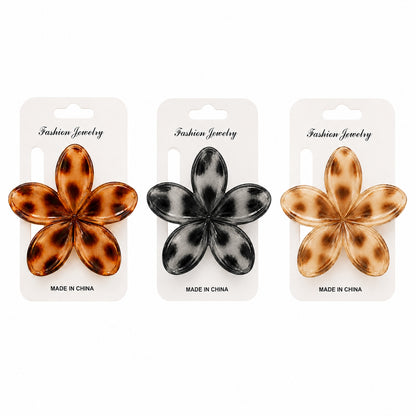 Set 12 Clești de Păr Floare 8 cm – Clame Elegante Animal Print