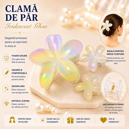 Set 12 Clesti de Păr Trio în Formă de Floare – Clame Colorate, diverse culori