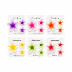 Set 12 Clești de Păr Trio în Formă de Floare – Clame Colorate