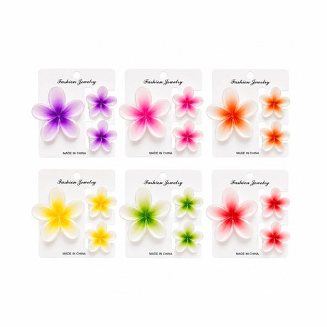 Set 12 Clești de Păr Trio în Formă de Floare – Clame Colorate