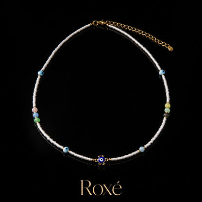 Set 12 Coliere Roxe, 40cm, Reglabile cu Margele Colorate si Elemente Decorative