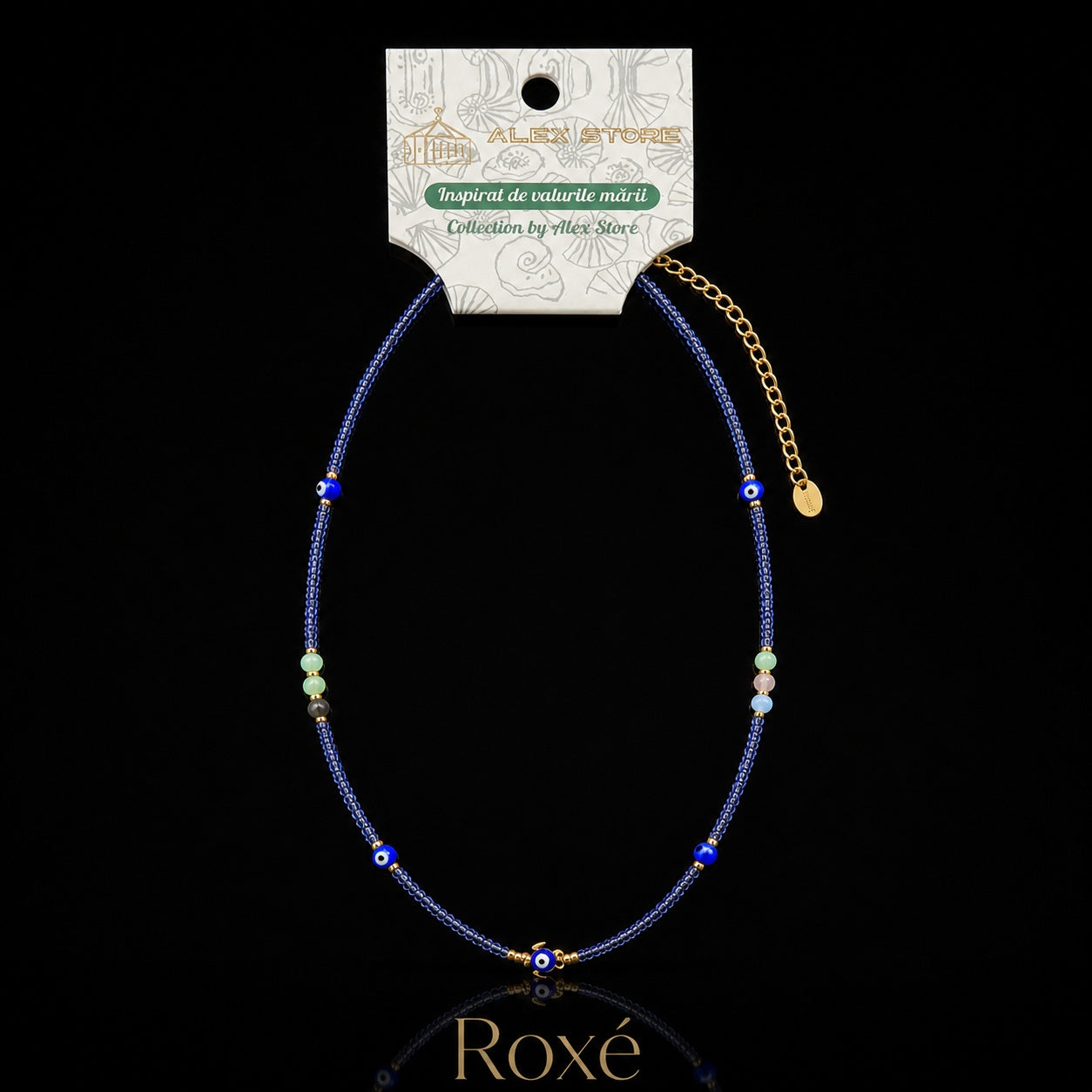 Set 12 Coliere Roxe, 40cm, Reglabile cu Margele Colorate si Elemente Decorative