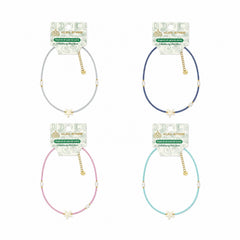Set 12 Coliere Roxe, 40cm, Reglabile cu Margele Colorate si Pandantiv Steluta Mare