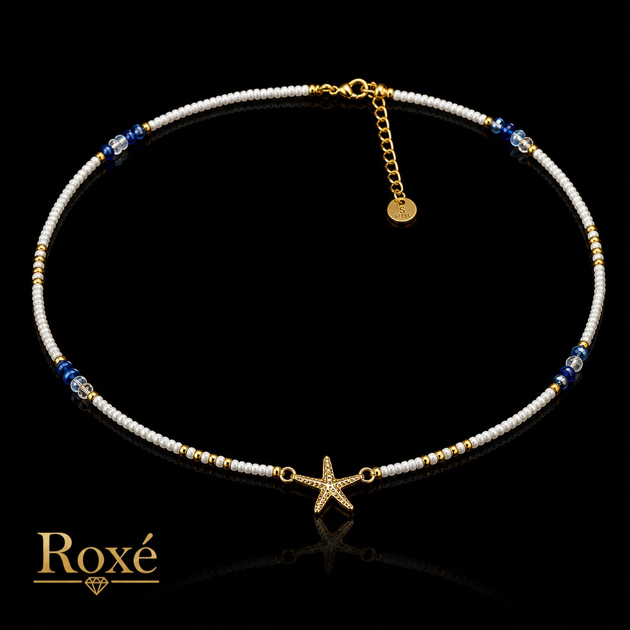 Set 12 Coliere Roxe, 40cm, Reglabile cu Margele Stralucitoare si Steluta de Mare