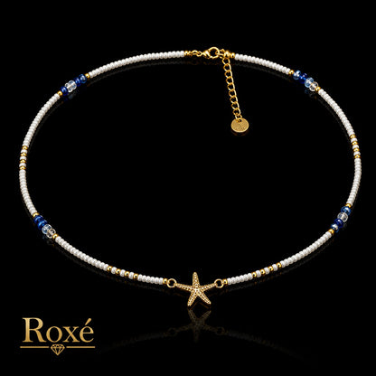 Set 12 Coliere Roxe, 40cm, Reglabile cu Margele Stralucitoare si Steluta de Mare