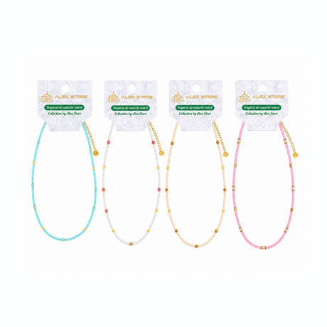 Set 12 Coliere Roxe, 40cm, Reglabile cu Margele Stralucitoare Multicolore Culoare Aleatorie