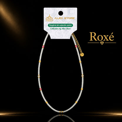 Set 12 Coliere Roxe, 40cm, Reglabile cu Margele Stralucitoare Multicolore Culoare Aleatorie