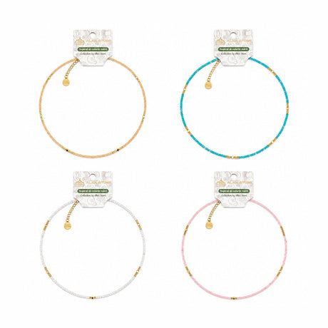 Set 12 Coliere Roxe, 40cm, Reglabile cu Margele Stralucitoare Multicolore Elegante