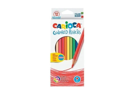 Set 12 creioane colorate Carioca Colored , culori intense si aplicare fluida pentru creativitate nelimitata,