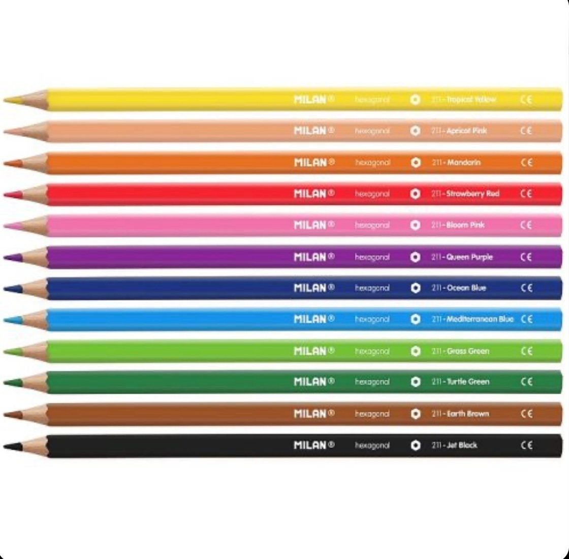 Set 12 creioane colorate Milan , culori vibrante si aplicare precisa pentru desen si pictura,