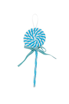 Set 12 decoratiuni acadea albastra pentru brad, 23 cm, model candy Craciun