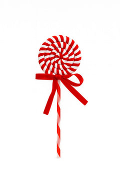 Set 12 decoratiuni acadea rosie pentru brad, 23 cm, model candy Craciun