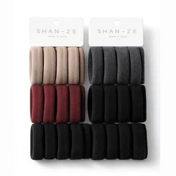 Set 12 elastice groase catifea par, culori mixte, 4 elastice pe card, rezistente