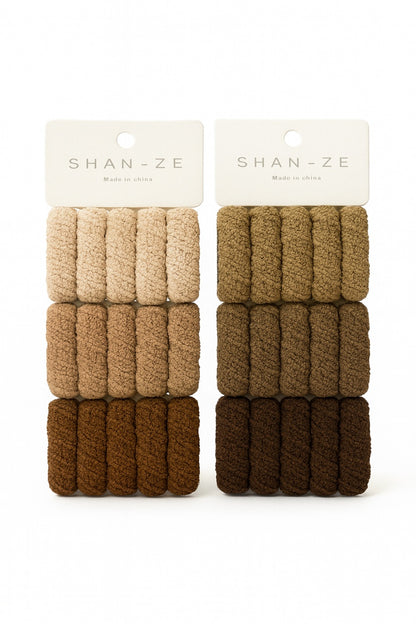 Set 12 elastice groase par, culori naturale, 2 elastice pe card, rezistente