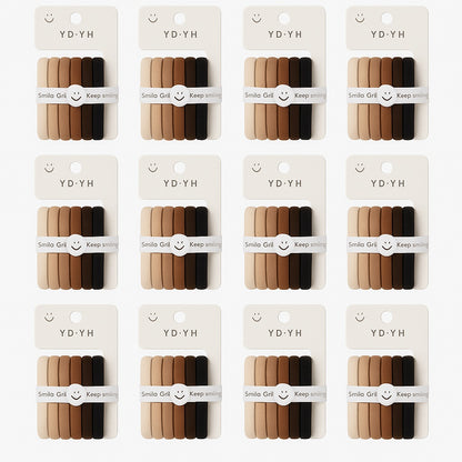 Set 12 elastice par nude si negru, 6 pe card, rezistente, pentru uz zilnic