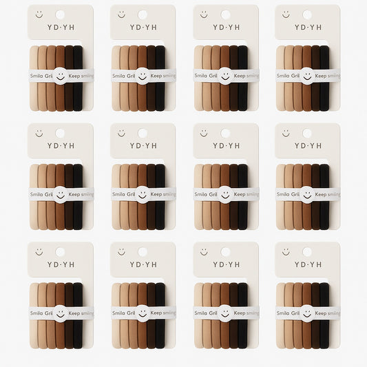 Set 12 elastice par nude si negru, 6 pe card, rezistente, pentru uz zilnic