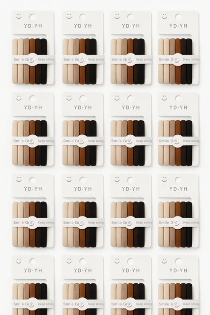Set 12 elastice par nude si negru, 6 pe card, rezistente, pentru uz zilnic