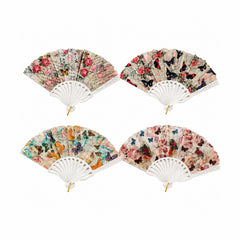 Set 12 Evantaie 23 cm – Modele Florale și Fluturi, Evantaie Elegante Livrate Aleatoriu