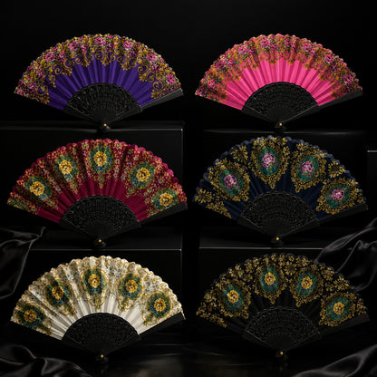 Set 12 evantaie decorative cu model colorat, 12cm