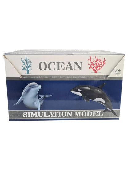 Set 12 figurine animale marine mari realistice din plastic, colectie ocean, 33x20 cm
