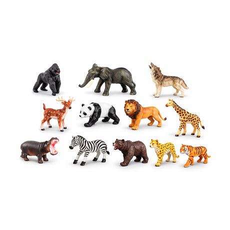 Set 12 Figurine Animale Sălbatice Realistice din Plastic