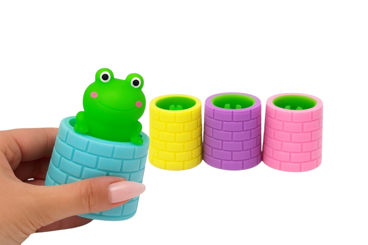 Set 12 Jucarii Baita cu Broscuta Senzoriala , Culori Pastel si Material Moale