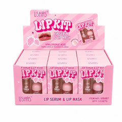Set 12 Kituri Îngrijire Buze USHAS Lip Kit – Ser cu Acid Hialuronic și Mască de Buze Hidratantă