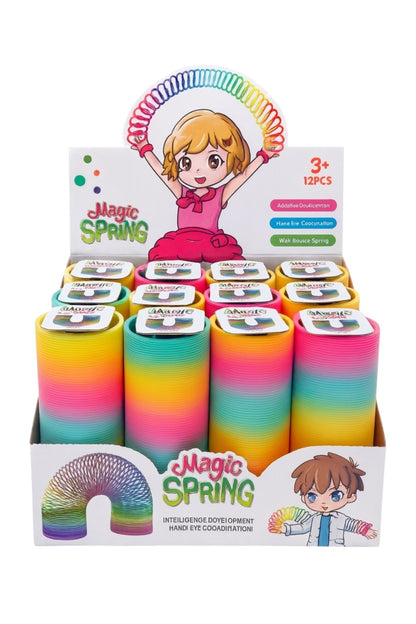 Set 12 Magic Spring 15cm , Jucarii Rainbow pentru Joaca si Coordonare