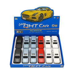 Set 12 Masinute metalice SUV QHT, Pull Back, 4 culori, 7 cm