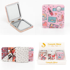 Set 12 oglinzi cosmetice 2 in 1 , modele fashion cu accesorii beauty