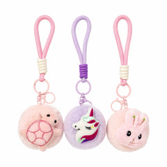Set 12 oglinzi de plus 8 cm, breloc pufos modele adorabile