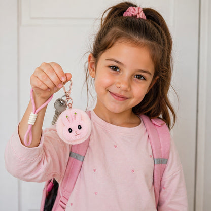 Set 12 oglinzi de plus 8 cm, breloc pufos modele adorabile