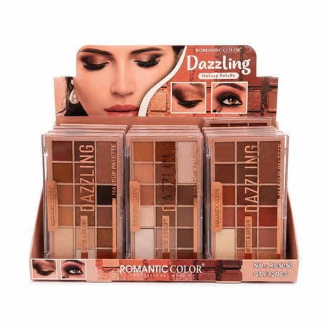 Set 12 Palete Farduri de Pleoape Romantic Color Dazzling Matte & Bright – 18 Nuanțe Mate și Sidefate