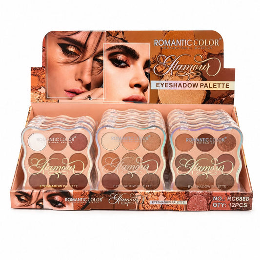 Set 12 Palete Farduri de Pleoape Romantic Color Glamour – 9 Nuanțe Mate și Sidefate