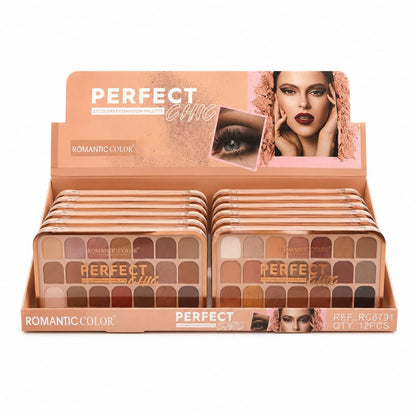 Set 12 Palete Farduri de Pleoape Romantic Color Perfect Chic – 21 Culori Pigmentate, Mate și Sidefate