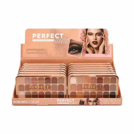 Set 12 Palete Farduri de Pleoape Romantic Color Perfect Chic – 21 Culori Pigmentate, Mate și Sidefate